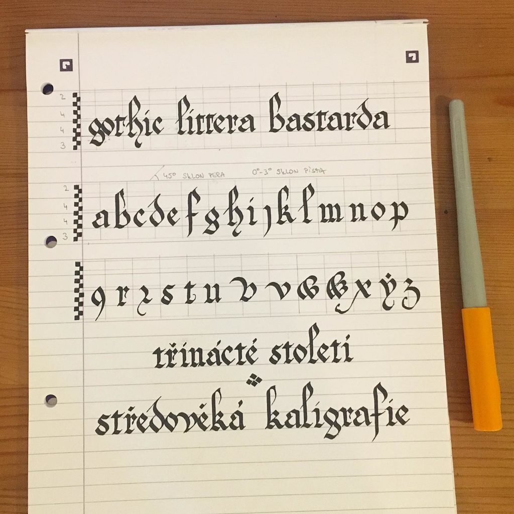 Písmo Bastarda 13. - 15. století